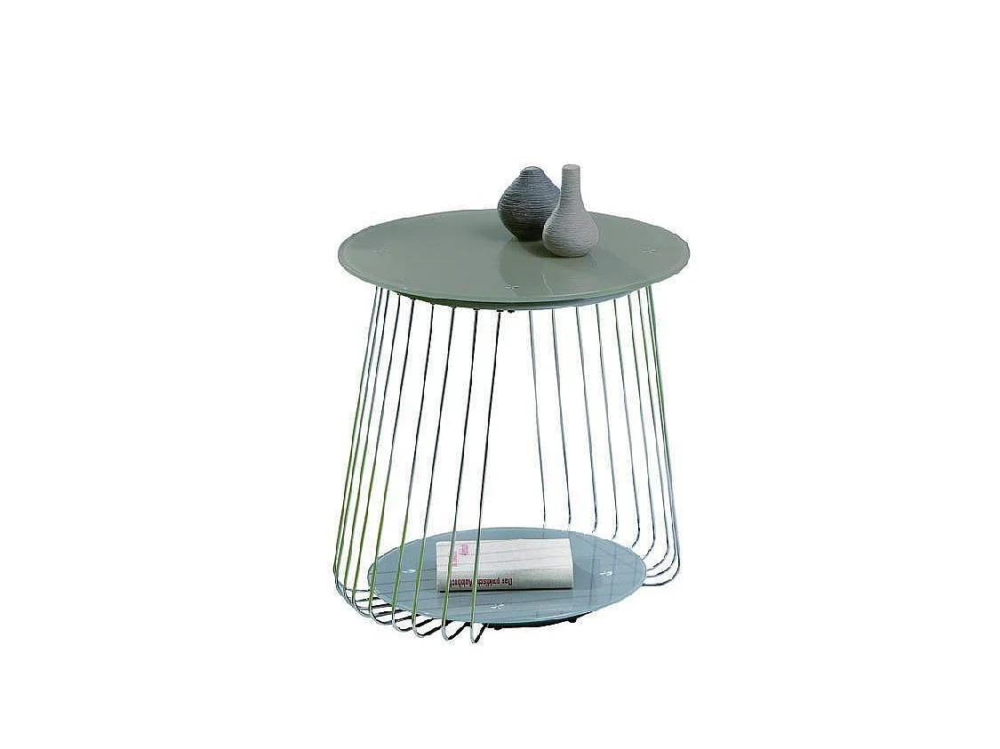 Table basse Cavalese, ronde, 50x50x50h cm gris, plateau gris, plateau en métal