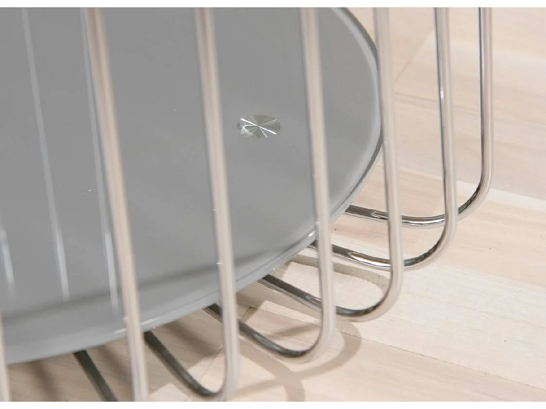 Table basse Cavalese, ronde, 50x50x50h cm gris, plateau gris, plateau en métal