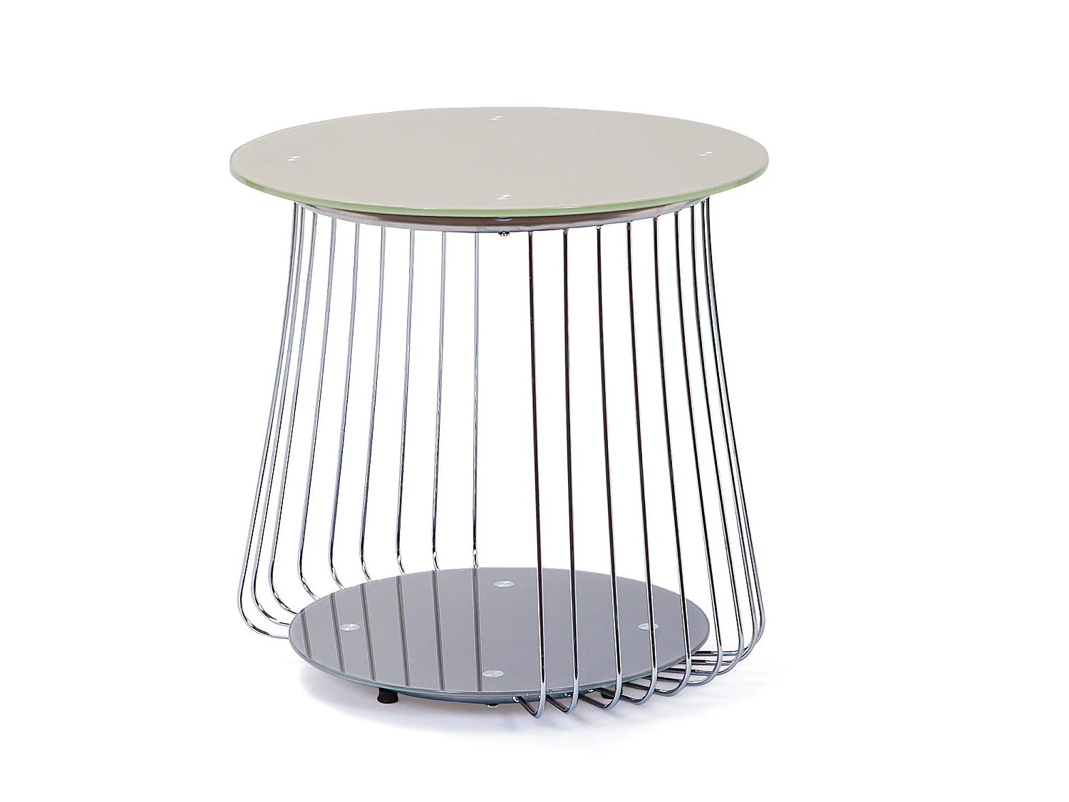 Table basse Cavalese, ronde, 50x50x50h cm gris, plateau gris, plateau en métal