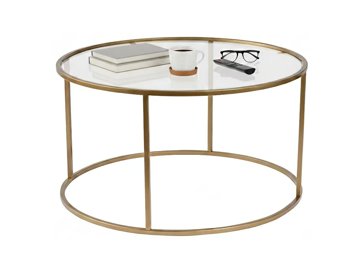 Table basse Geralt, poids maximal 10 kg, 80x80x43 cm doré