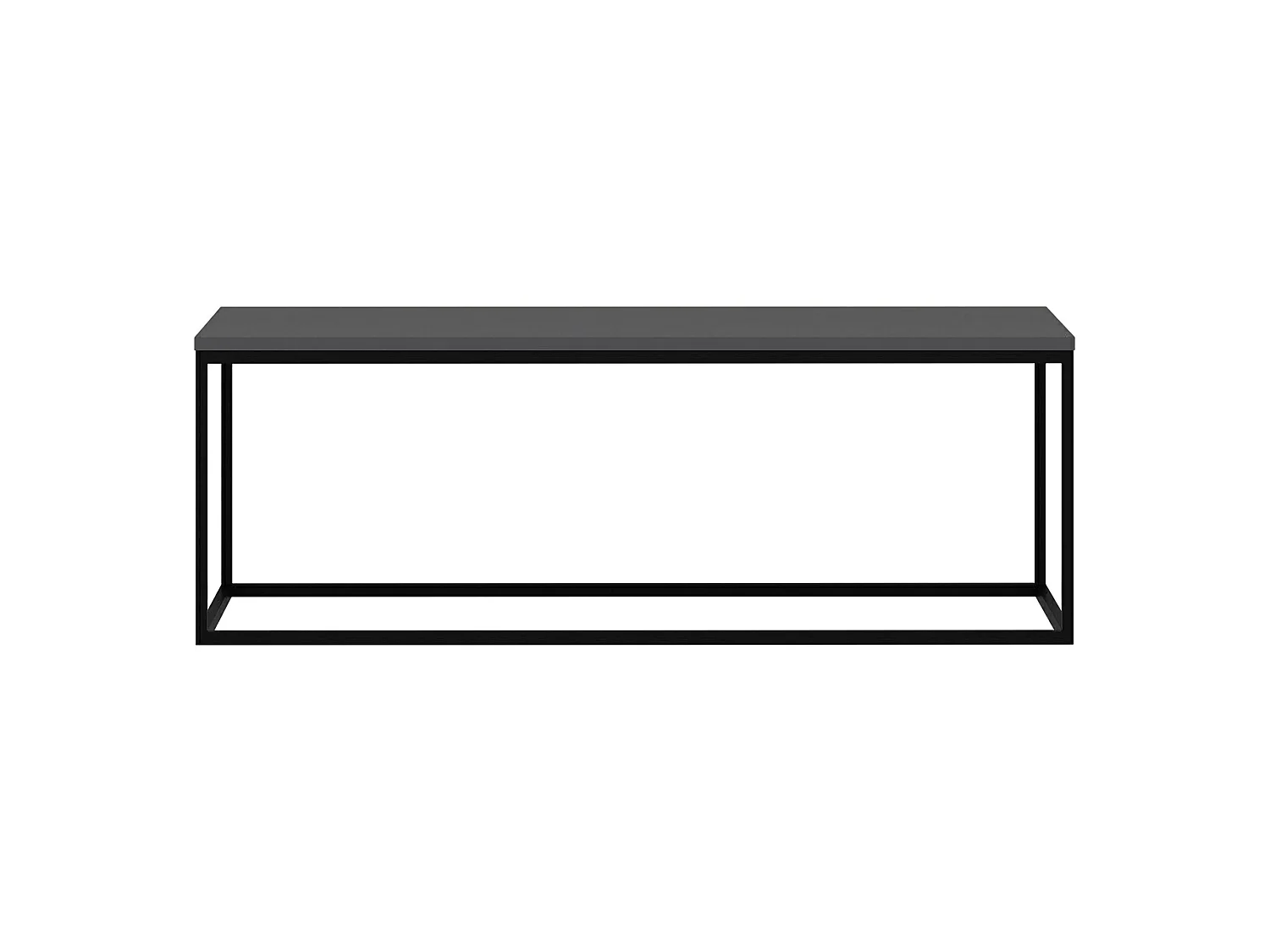 Table basse Arcella, rectangulaire, 120x60x42h cm Noir Anthracite, plateau en bois mélaminé