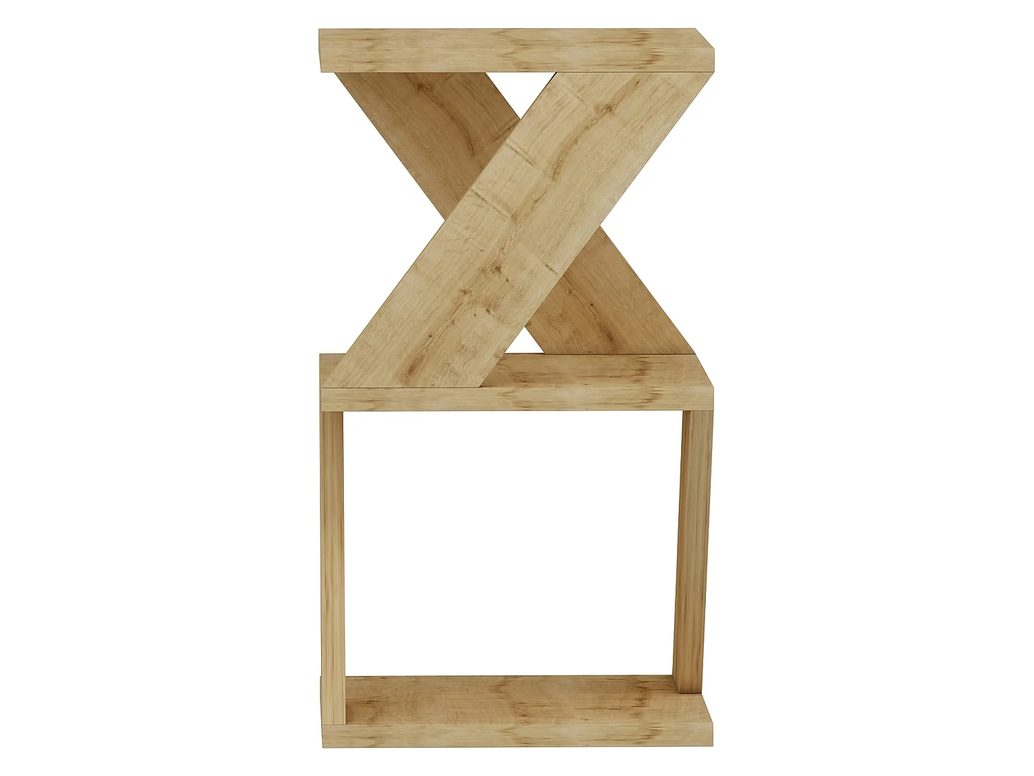 Tavolino da Salotto Rubiana, 2 Vani, 30x30x50h cm Marrone Rovere, Forma Rettangolare, Sfumatura Colore Ripiano Rovere