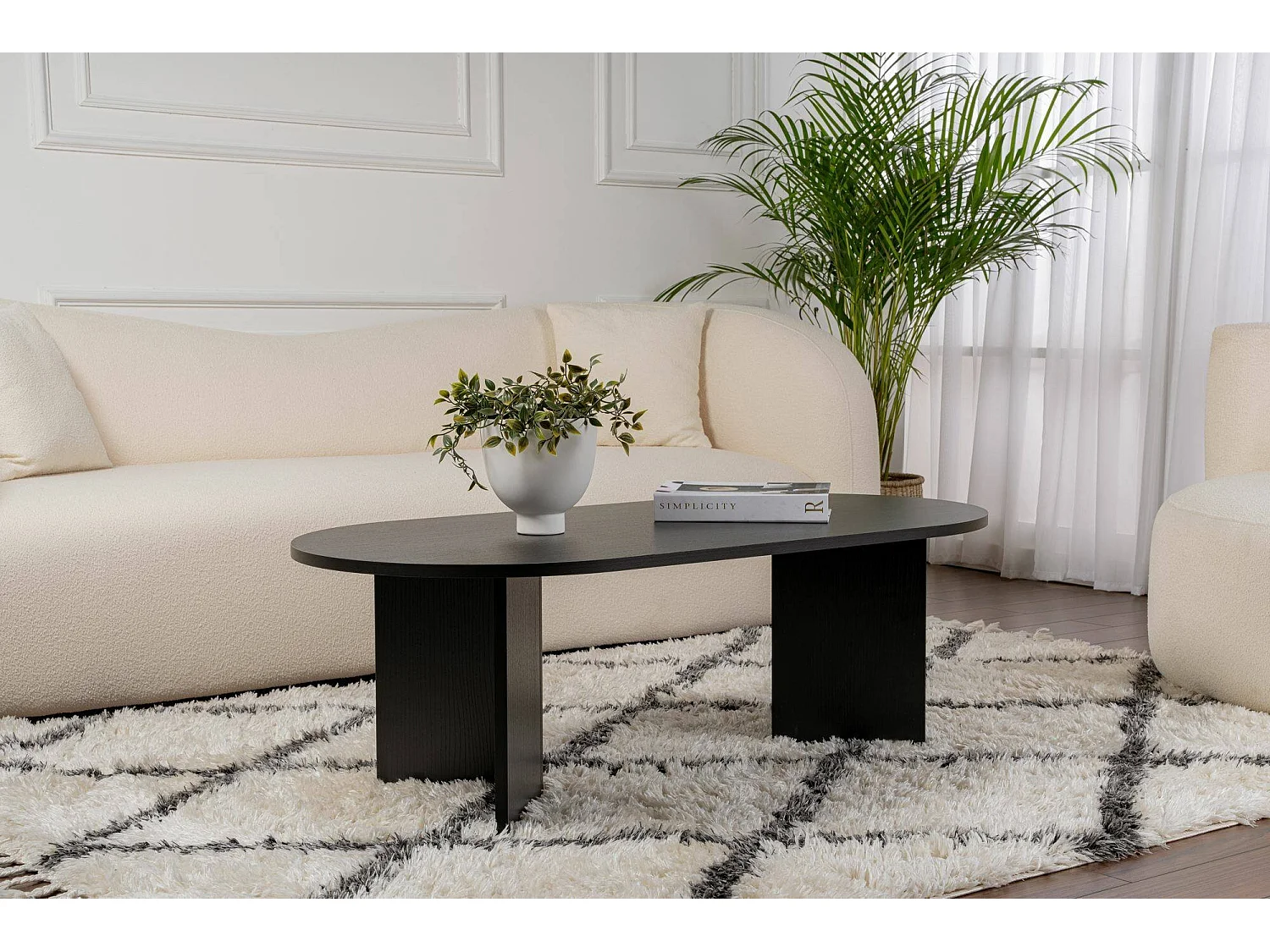Elain salontafel, max. draagvermogen 20 kg, 119x60x40h cm zwart, rechthoekig, tafelblad van gemelamineerd hout