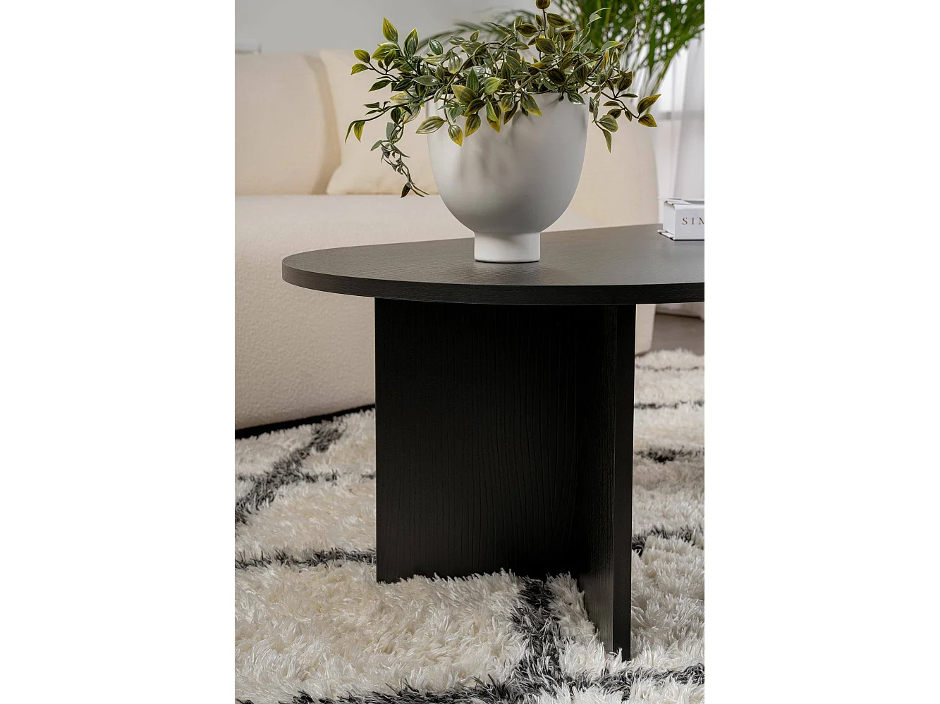 Elain salontafel, max. draagvermogen 20 kg, 119x60x40h cm zwart, rechthoekig, tafelblad van gemelamineerd hout