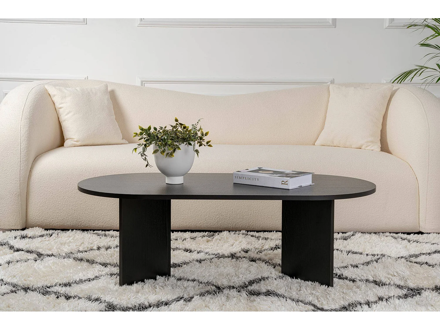 Elain salontafel, max. draagvermogen 20 kg, 119x60x40h cm zwart, rechthoekig, tafelblad van gemelamineerd hout