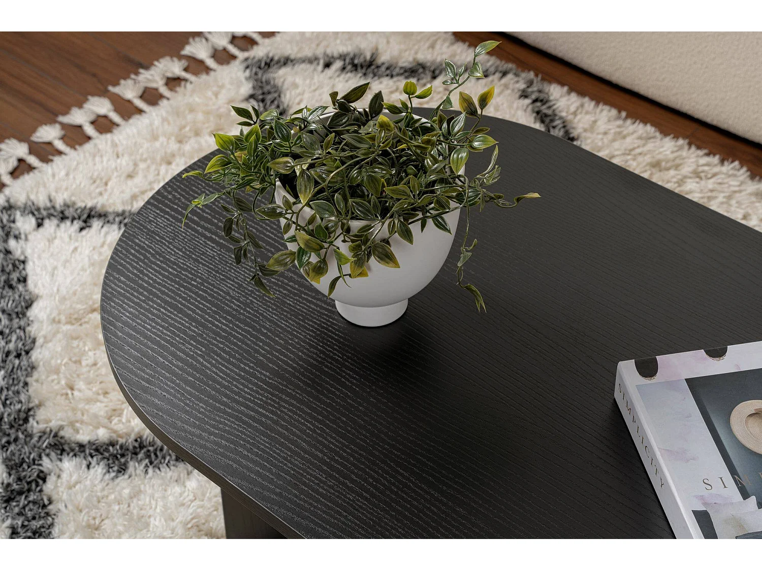 Elain salontafel, max. draagvermogen 20 kg, 119x60x40h cm zwart, rechthoekig, tafelblad van gemelamineerd hout