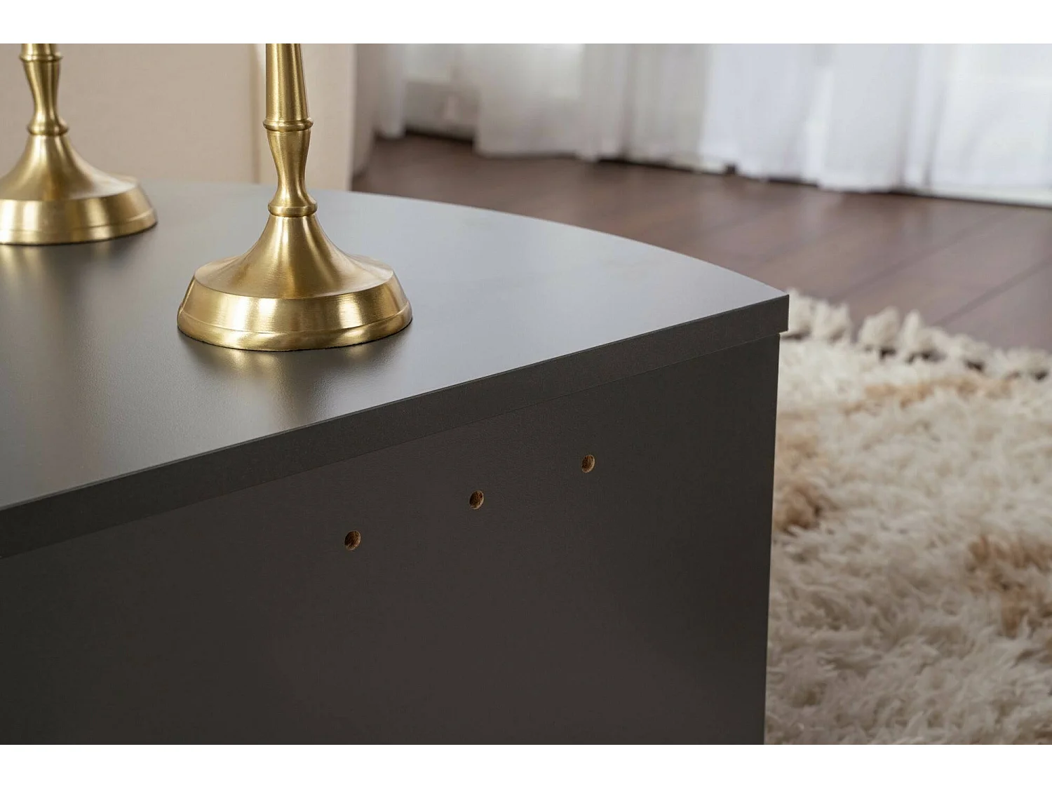 Salontafel Feyre, max. draagvermogen 15 kg, 90x60x35h cm, antracietzwart, afgeronde rechthoekvorm