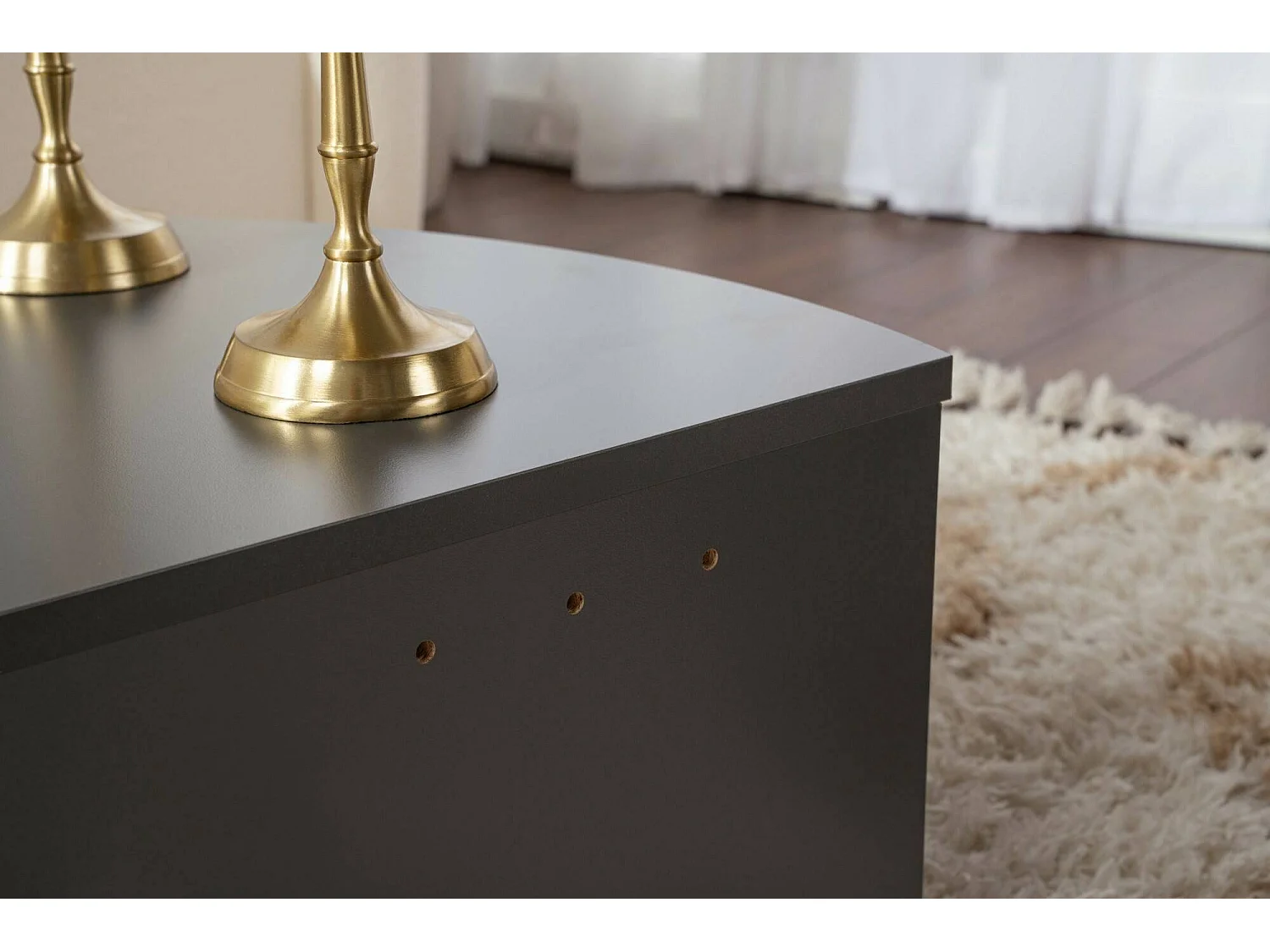 Table Basse Feyre, Charge Maximale 15 kg, 60x90x35h cm Noir Anthracite