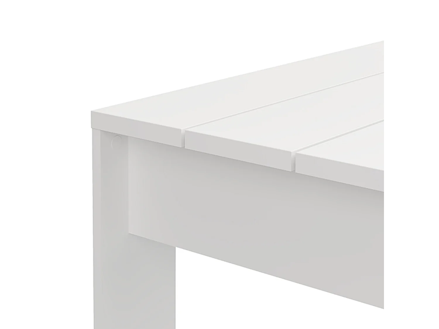 Tavolino da Salotto Bertona, Piano Effetto Doghe, 120x67x43h cm Bianco, Forma Rettangolare, Colore Ripiano Bianco