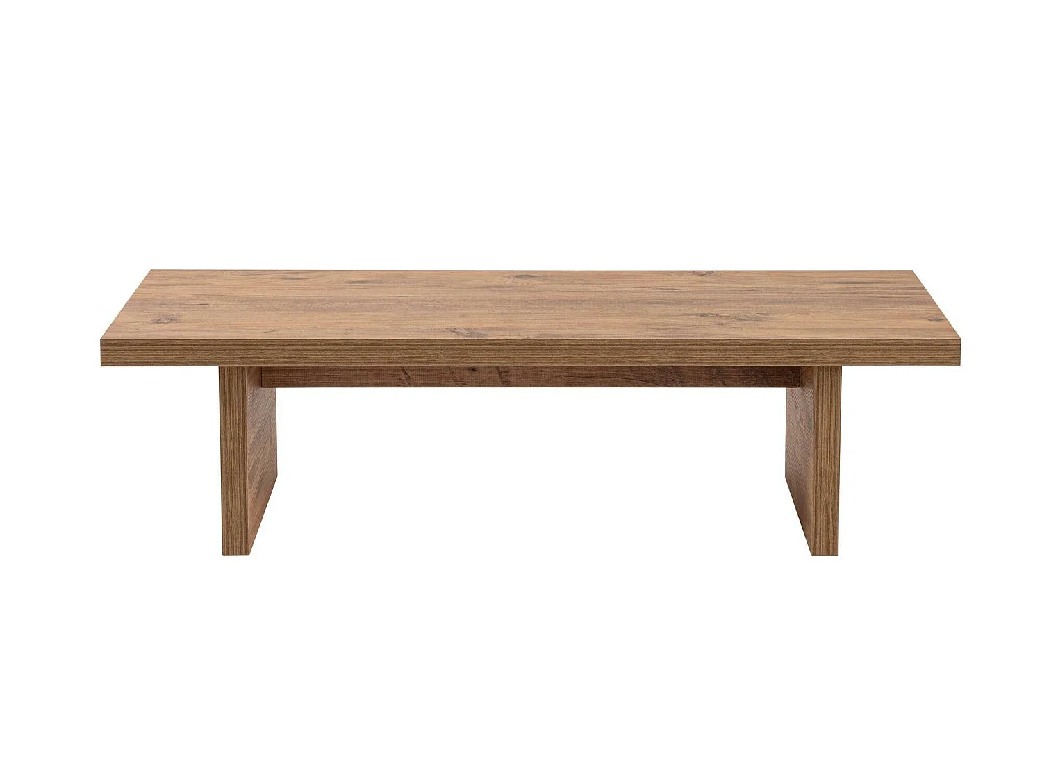 Mesa de Centro Amarantha, Retangular, 110x45x42h cm, Castanho Pinho, Tampo em Madeira Maciça, Prateleira Castanha