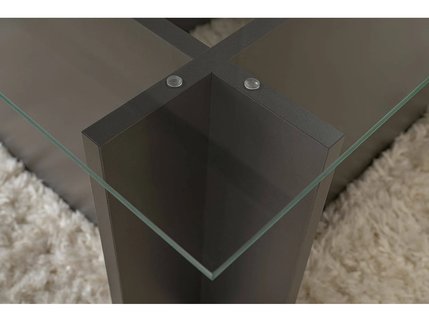 Salontafel Azriel, Max. draaggewicht 10 kg, 105x65x40h cm antracietzwart, rechthoekig, kleurverloop, antraciet frame