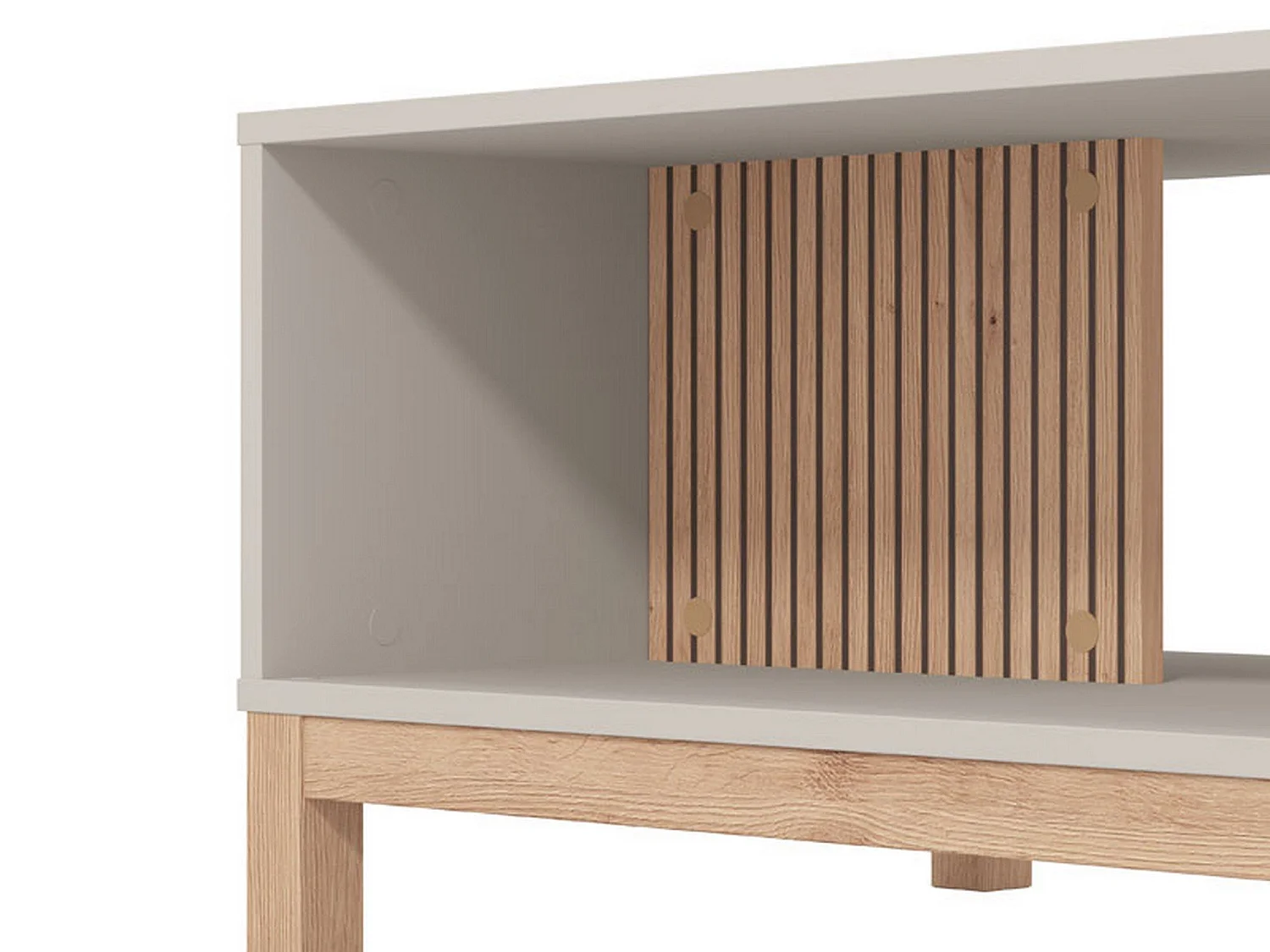 Tavolino da Salotto Leguzzano, con Piedini, 121x55x41h cm Beige, un Vano, Forma Rettangolare