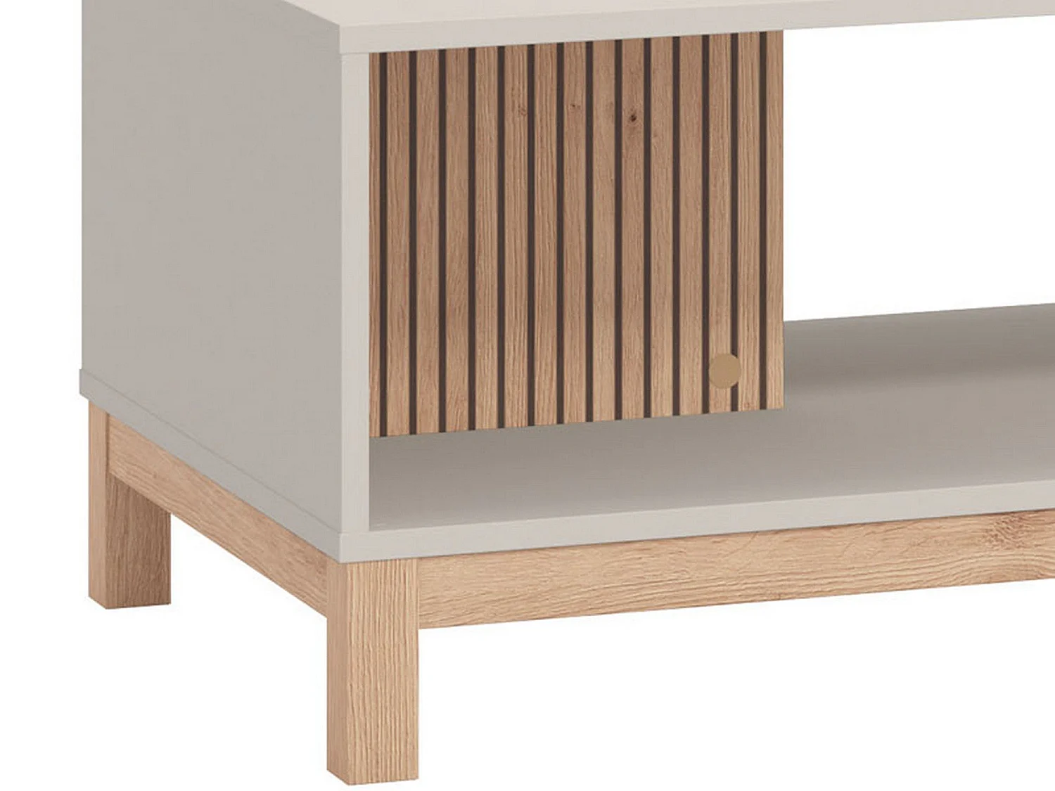 Tavolino da Salotto Leguzzano, con Piedini, 121x55x41h cm Beige, un Vano, Forma Rettangolare