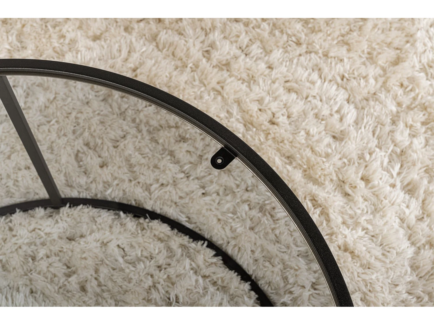 Table basse Moena, forme ronde, 80x80x43h cm noir, plateau en verre, couleur transparente