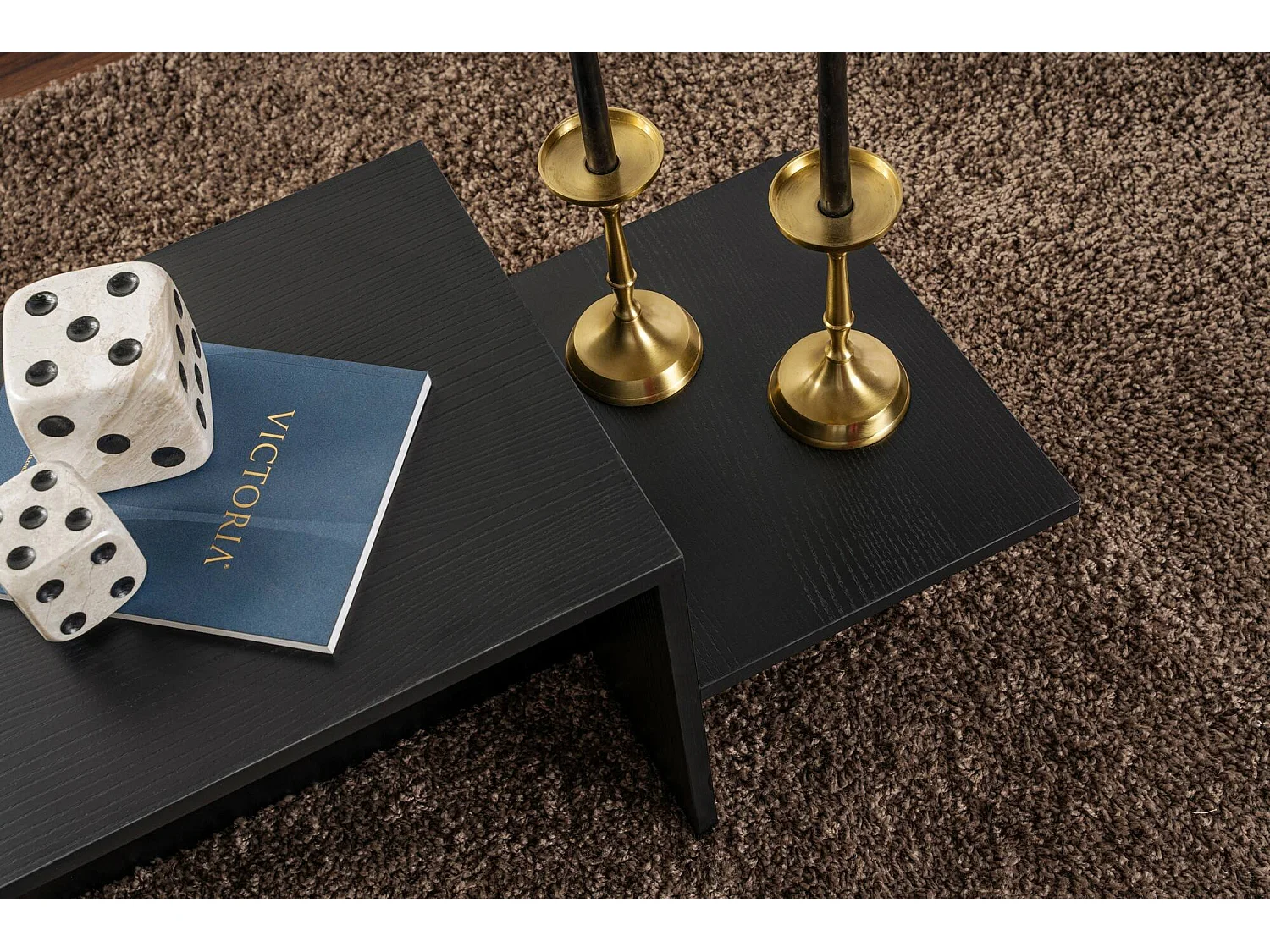 Salontafel Varian, tijdschriftenrek, 80x40x40h cm zwart, rechthoekig, tafelblad van gemelamineerd hout