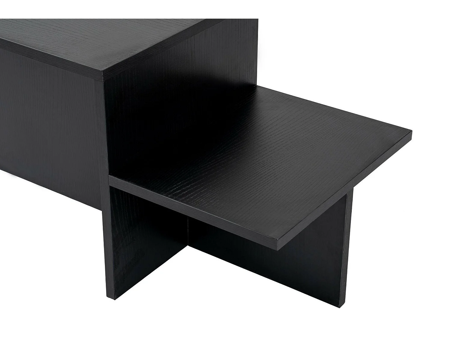 Salontafel Varian, tijdschriftenrek, 80x40x40h cm zwart, rechthoekig, tafelblad van gemelamineerd hout