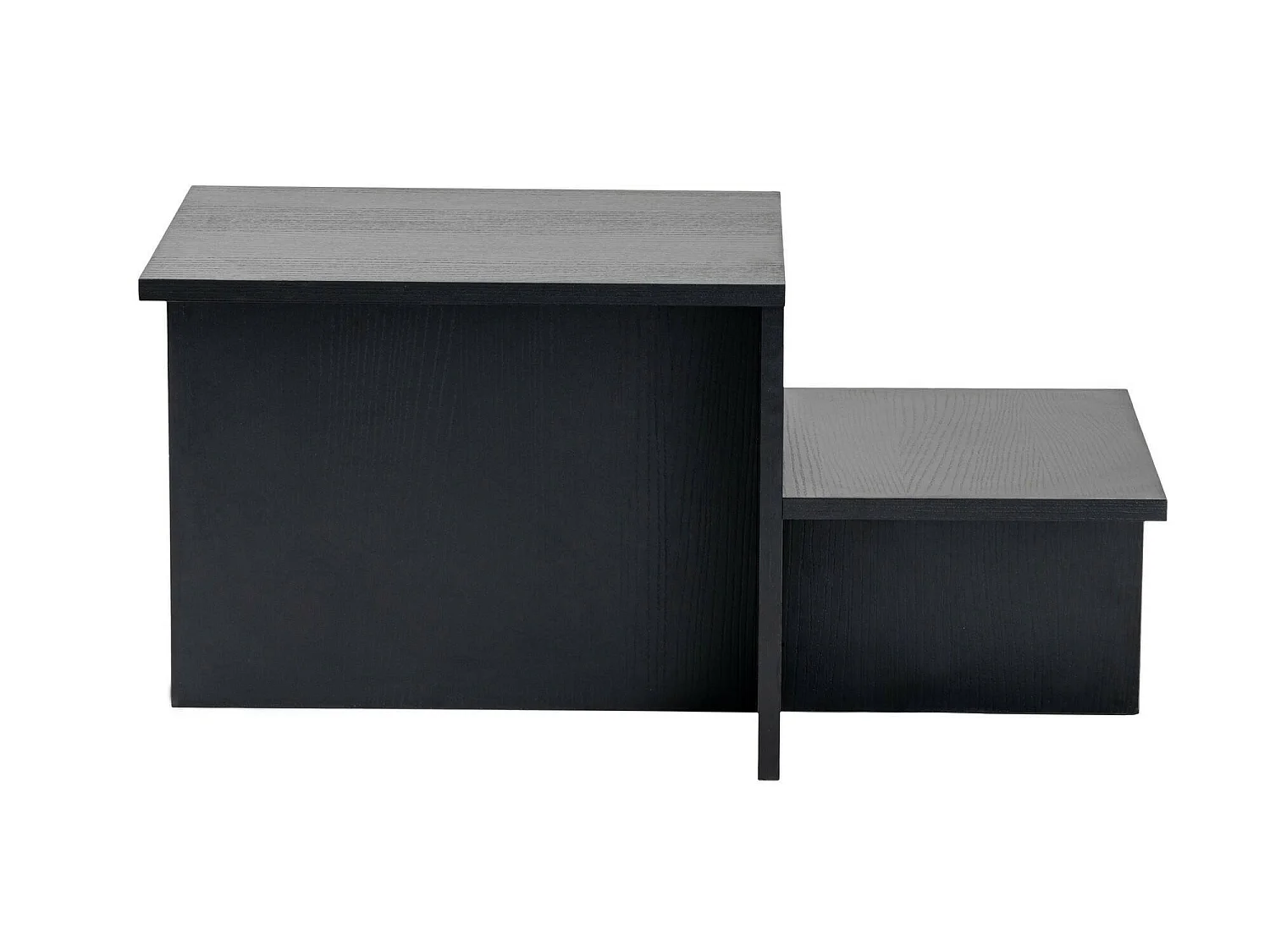 Salontafel Varian, tijdschriftenrek, 80x40x40h cm zwart, rechthoekig, tafelblad van gemelamineerd hout