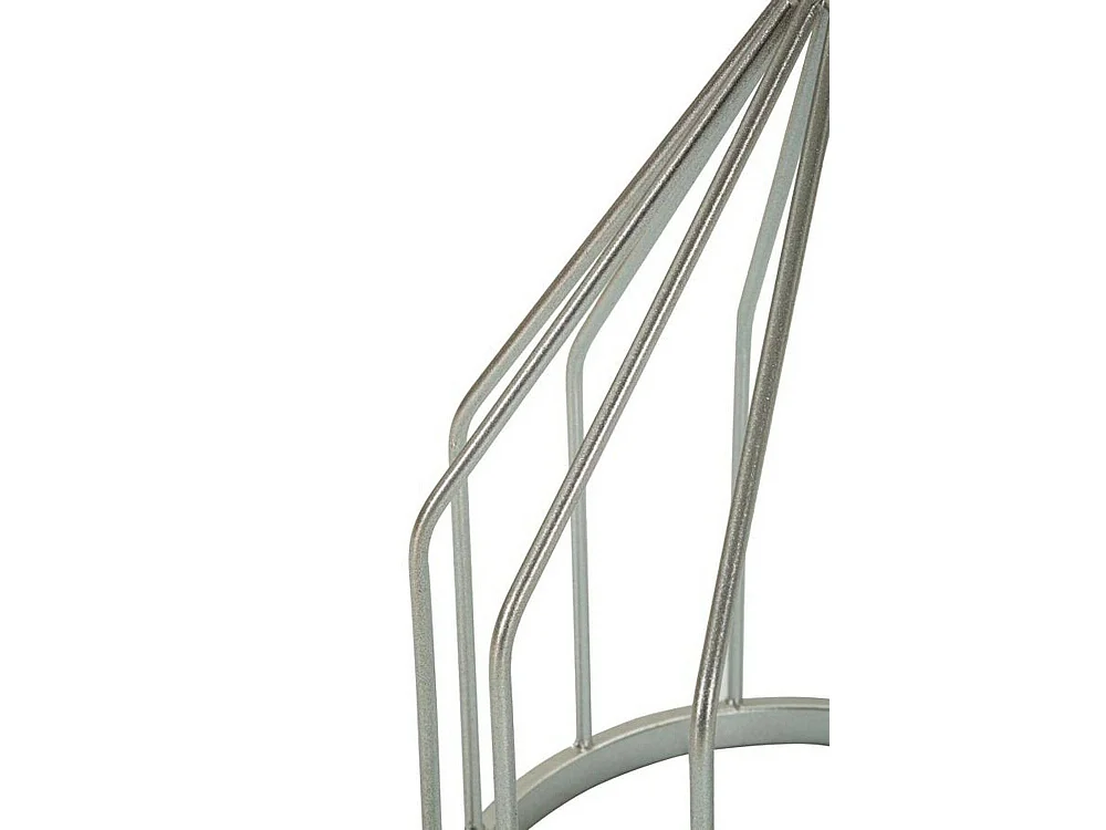 Salontafel Calepio, tijdschriftenhouder, 38x38x58h cm zilver, ronde vorm, blad van marmer