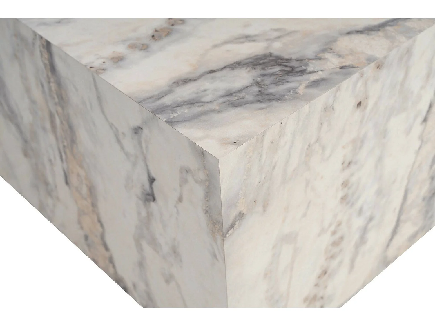 Mesa de centro Jesinia, peso máximo 20 kg, 90x90x35h cm blanco mármol, forma cuadrada, color del tablero blanco