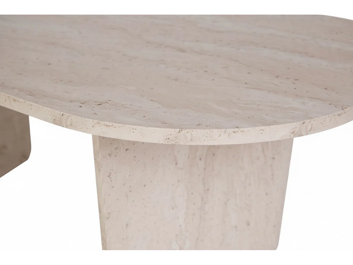 Wohnzimmertisch Dozza, oval, 130x65x40h cm, Weiß Marmor, Platte aus Edelfurnier, Farbe Weiß