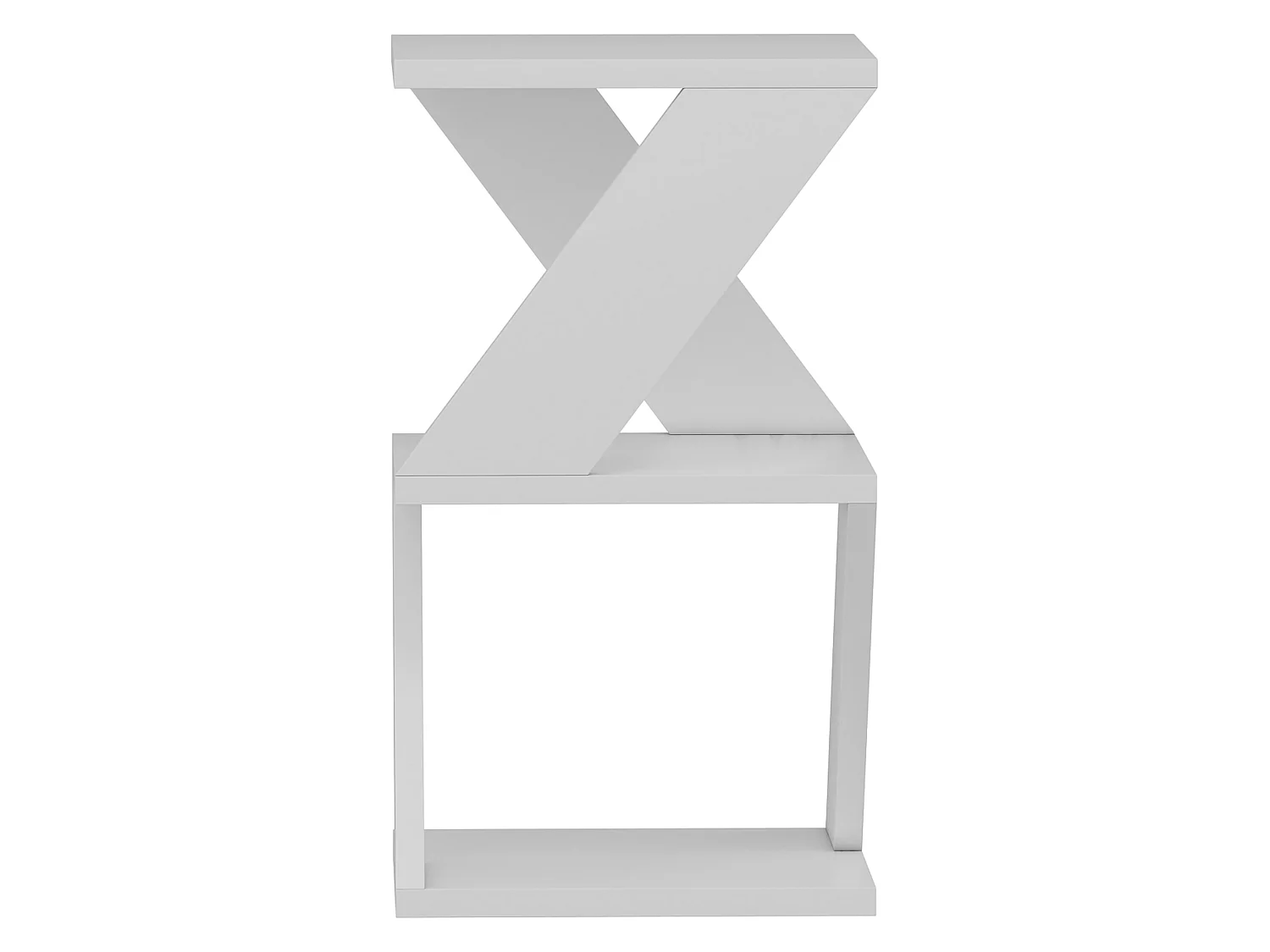 Tavolino da Salotto Rubiana, 2 Vani, 30x30x50h cm Bianco, Forma Rettangolare, Materiale Piano in Legno Nobilitato