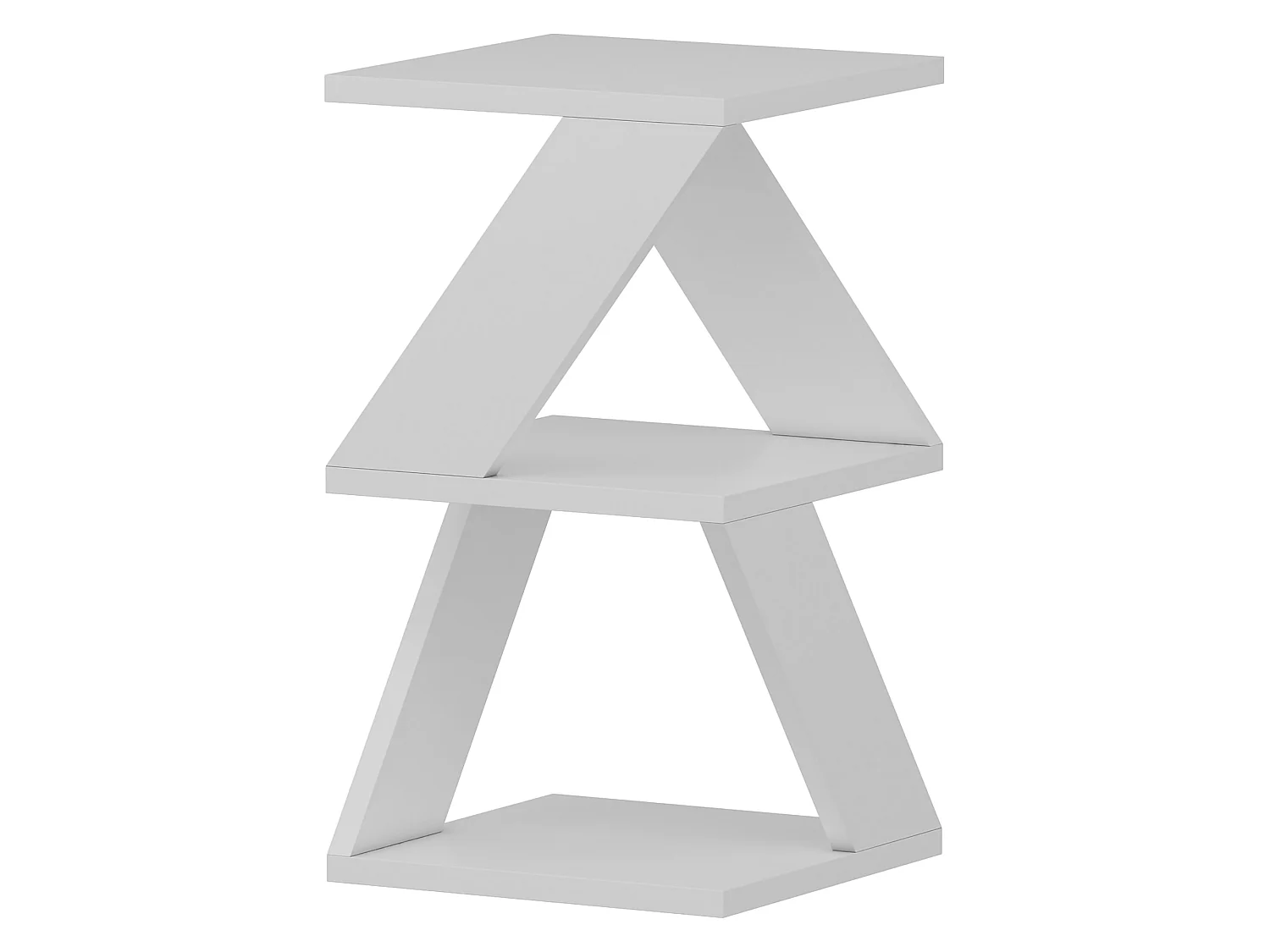 Tavolino da Salotto Rubiana, 2 Vani, 30x30x50h cm Bianco, Forma Rettangolare, Materiale Piano in Legno Nobilitato