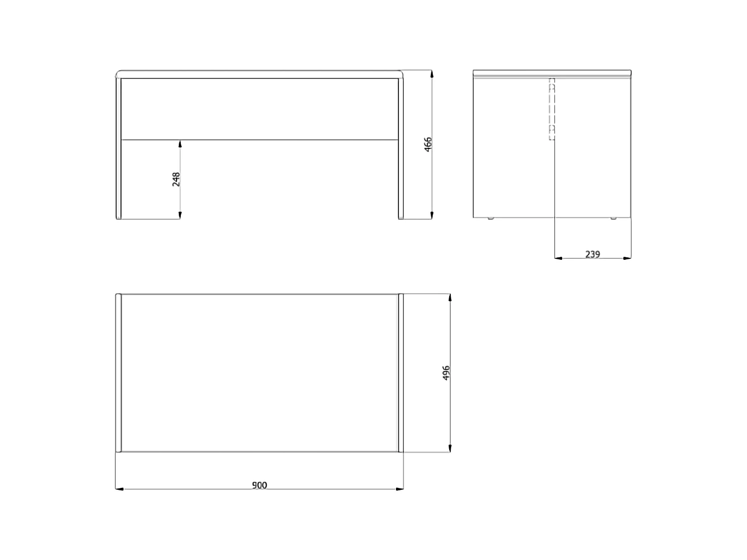 Tavolino da Salotto Limatola, Forma Rettangolare, 90x50x47h cm Bianco Crema, Colore Ripiano Bianco, Colore Struttura Nero