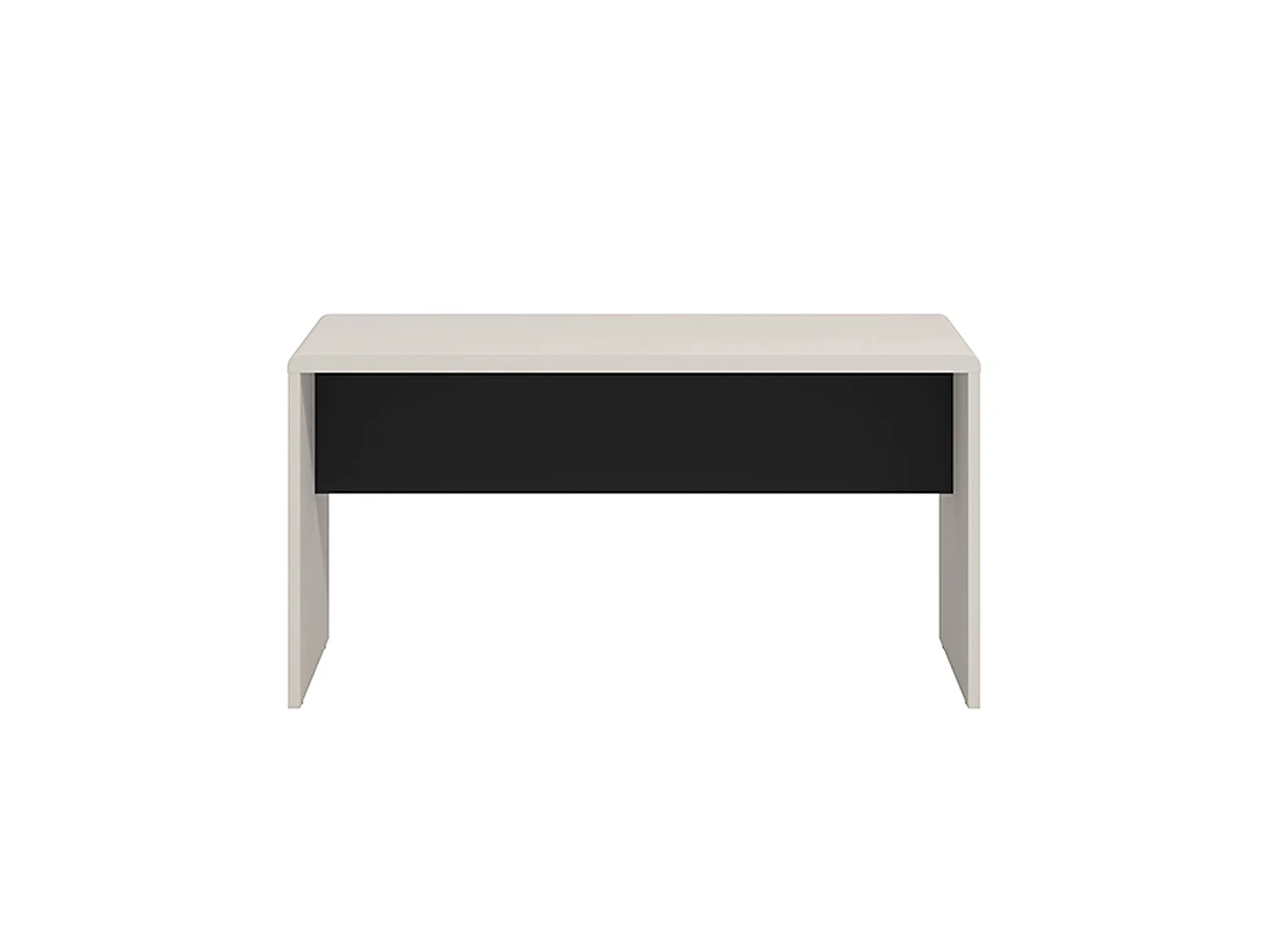 Tavolino da Salotto Limatola, Forma Rettangolare, 90x50x47h cm Bianco Crema, Colore Ripiano Bianco, Colore Struttura Nero