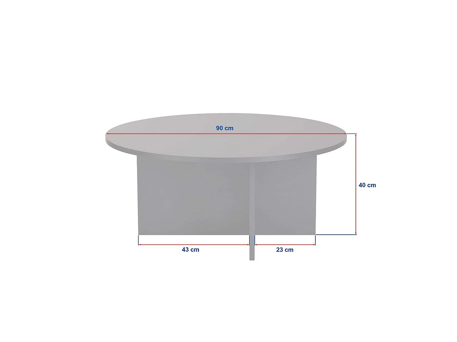 Tavolino da Salotto Simbario, Forma Rotondo, 90x90x40h cm Nero, Materiale Piano in Legno Nobilitato, Colore Ripiano Nero