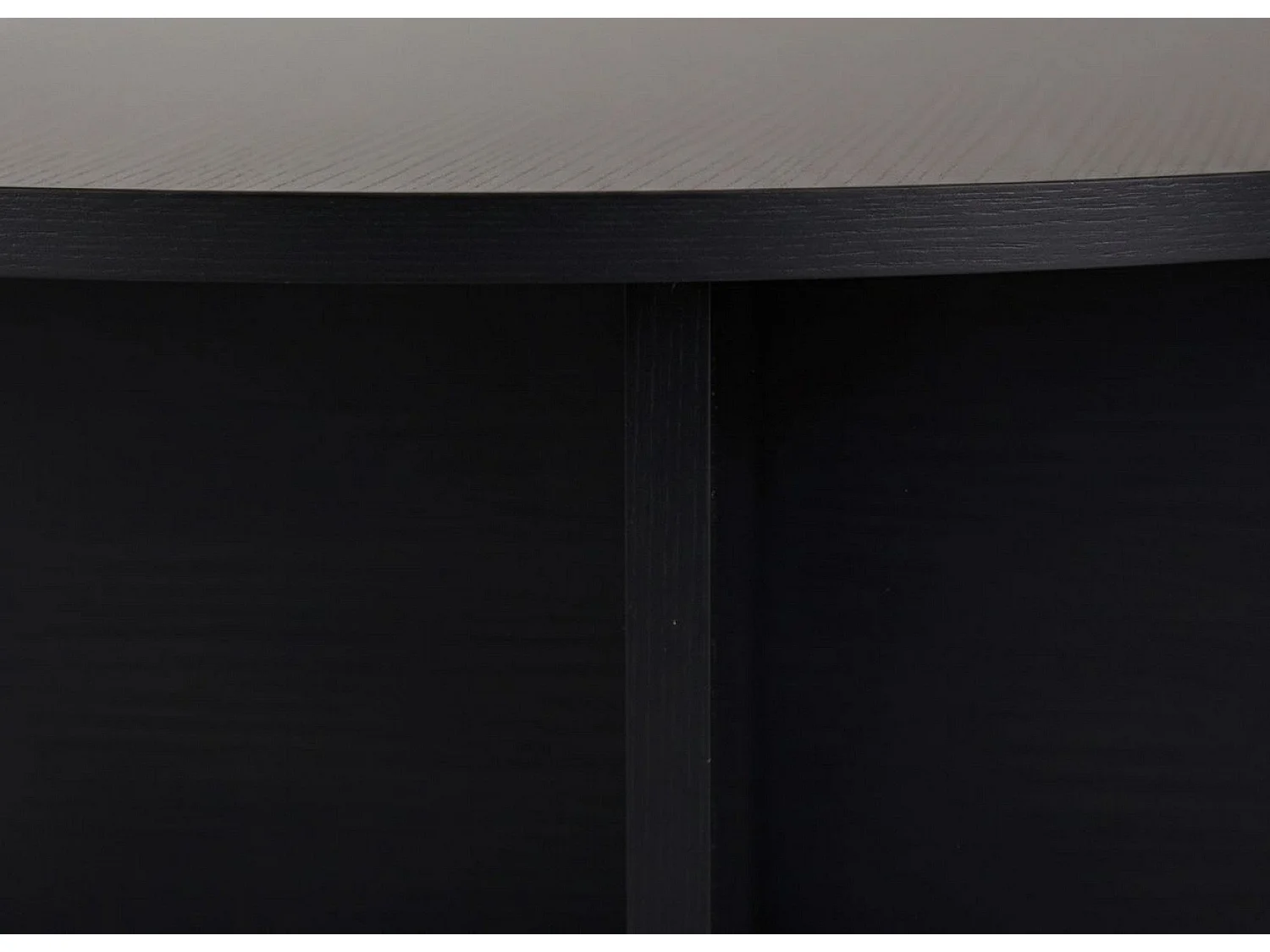 Tavolino da Salotto Simbario, Forma Rotondo, 90x90x40h cm Nero, Materiale Piano in Legno Nobilitato, Colore Ripiano Nero