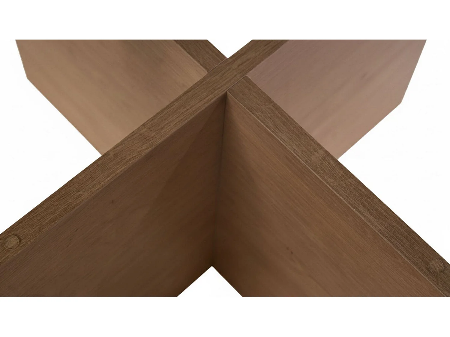 Table Basse Cugnoli, Ronde, 75x75x35h cm Chêne Brun, Plateau Transparent, Nuance Structure Chêne