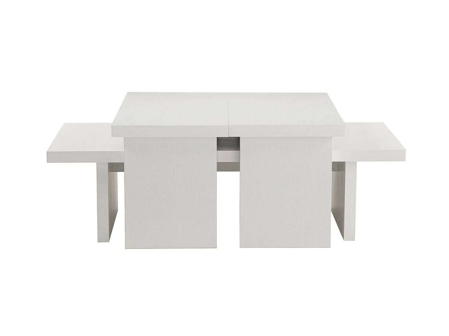 Table basse Amarantha, Forme rectangulaire, 45x110x41.5h cm Blanc