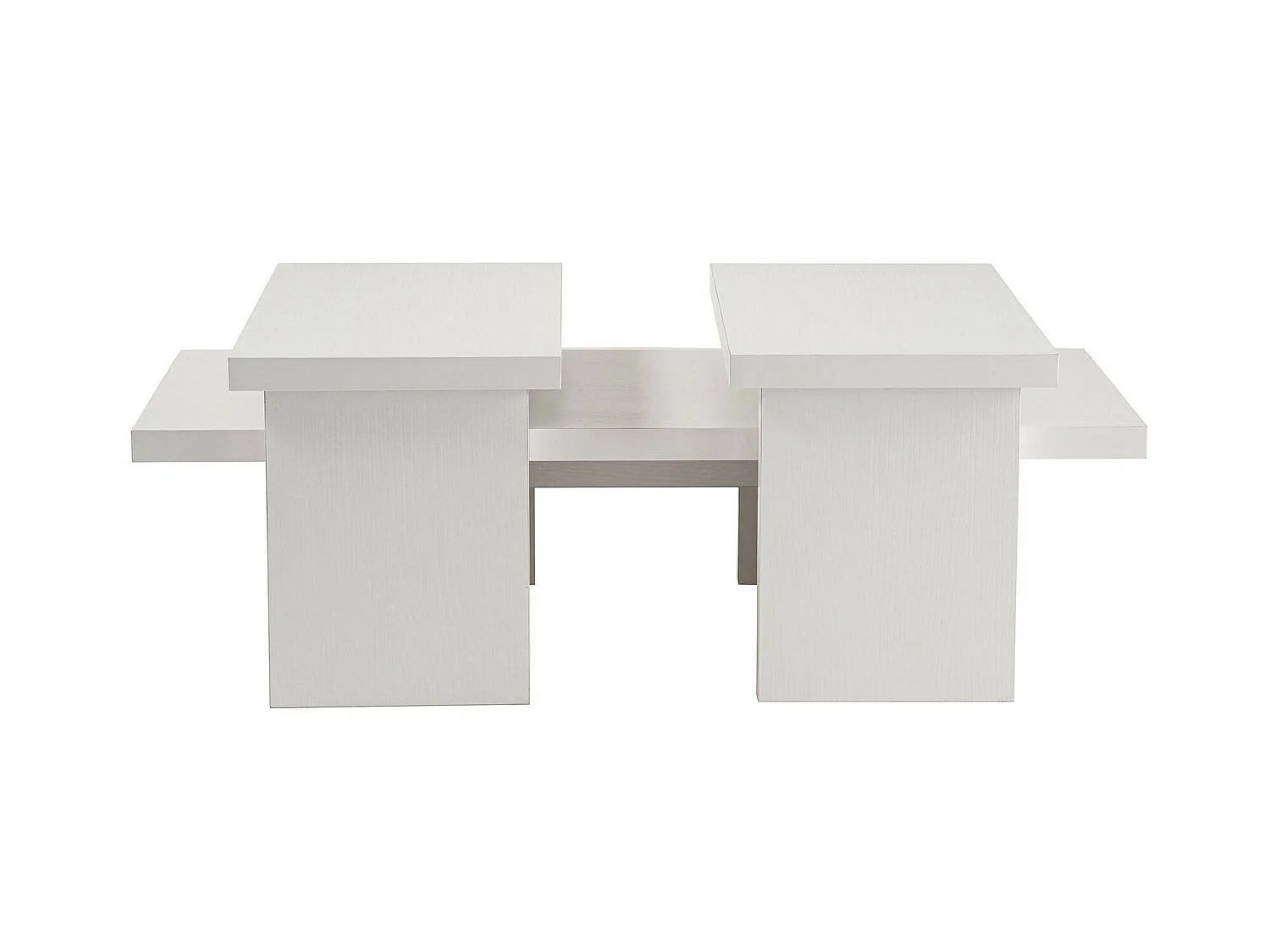 Table basse Amarantha, Forme rectangulaire, 45x110x41.5h cm Blanc