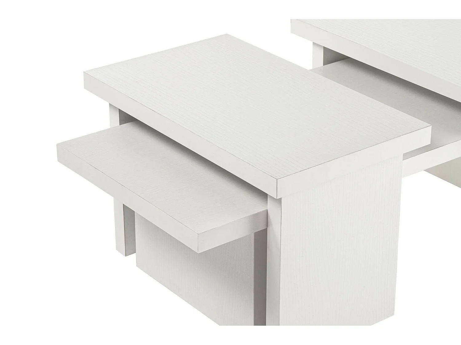 Table basse Amarantha, Forme rectangulaire, 45x110x41.5h cm Blanc
