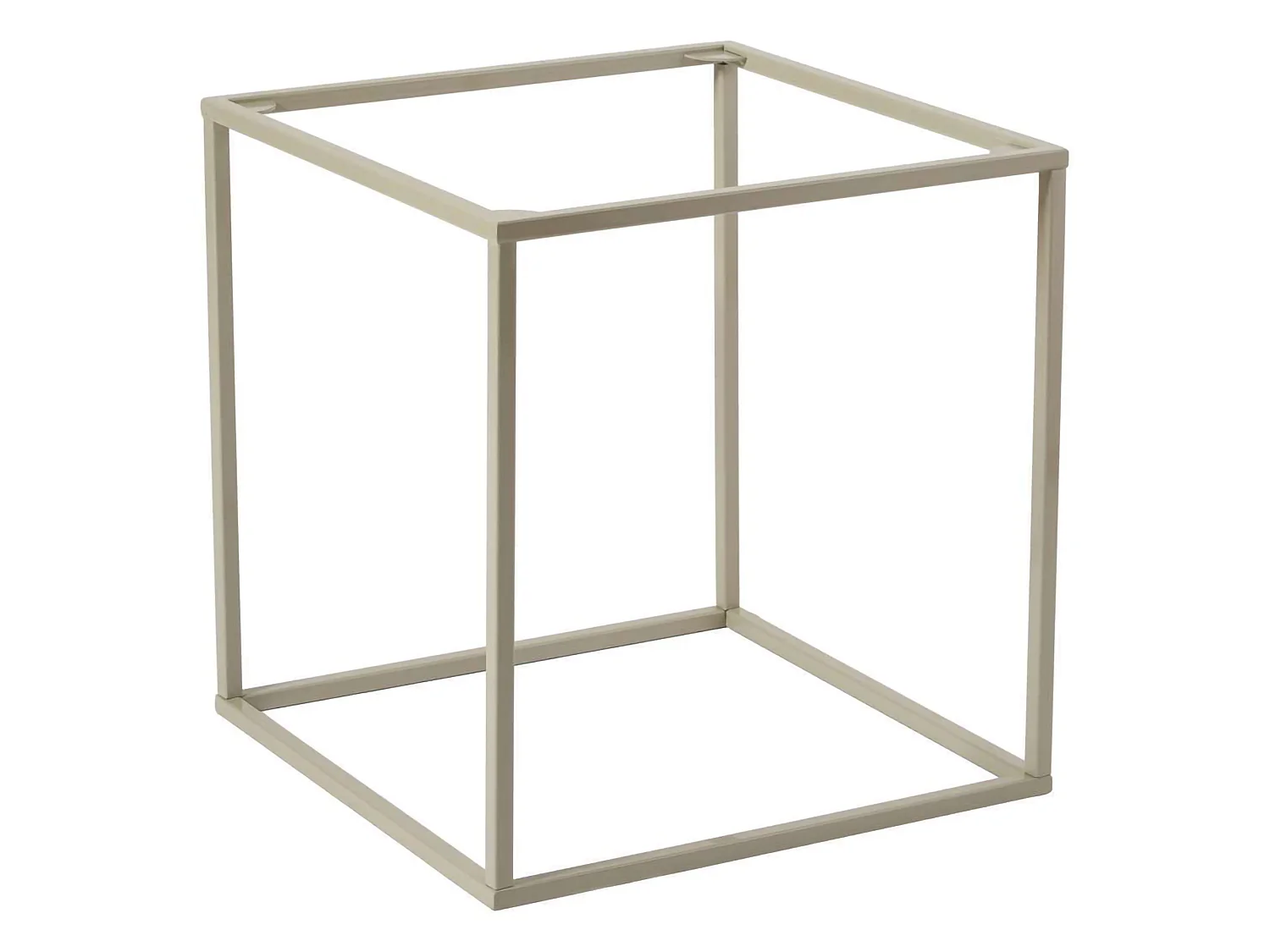 Tavolino da Salotto Lorsica, Forma Quadrato, 45x45x52h cm Bianco Crema, Materiale Piano in Metallo, Colore Ripiano Bianco