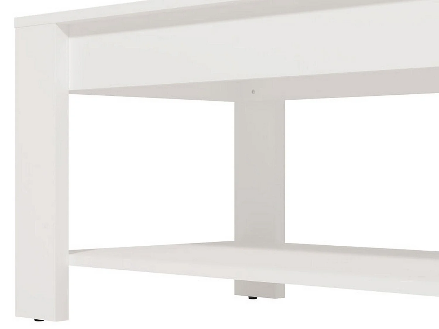 Tavolino da Salotto Signa, un Vano, 90x50x46h cm Bianco, Forma Rettangolare, Materiale Piano in Legno Nobilitato
