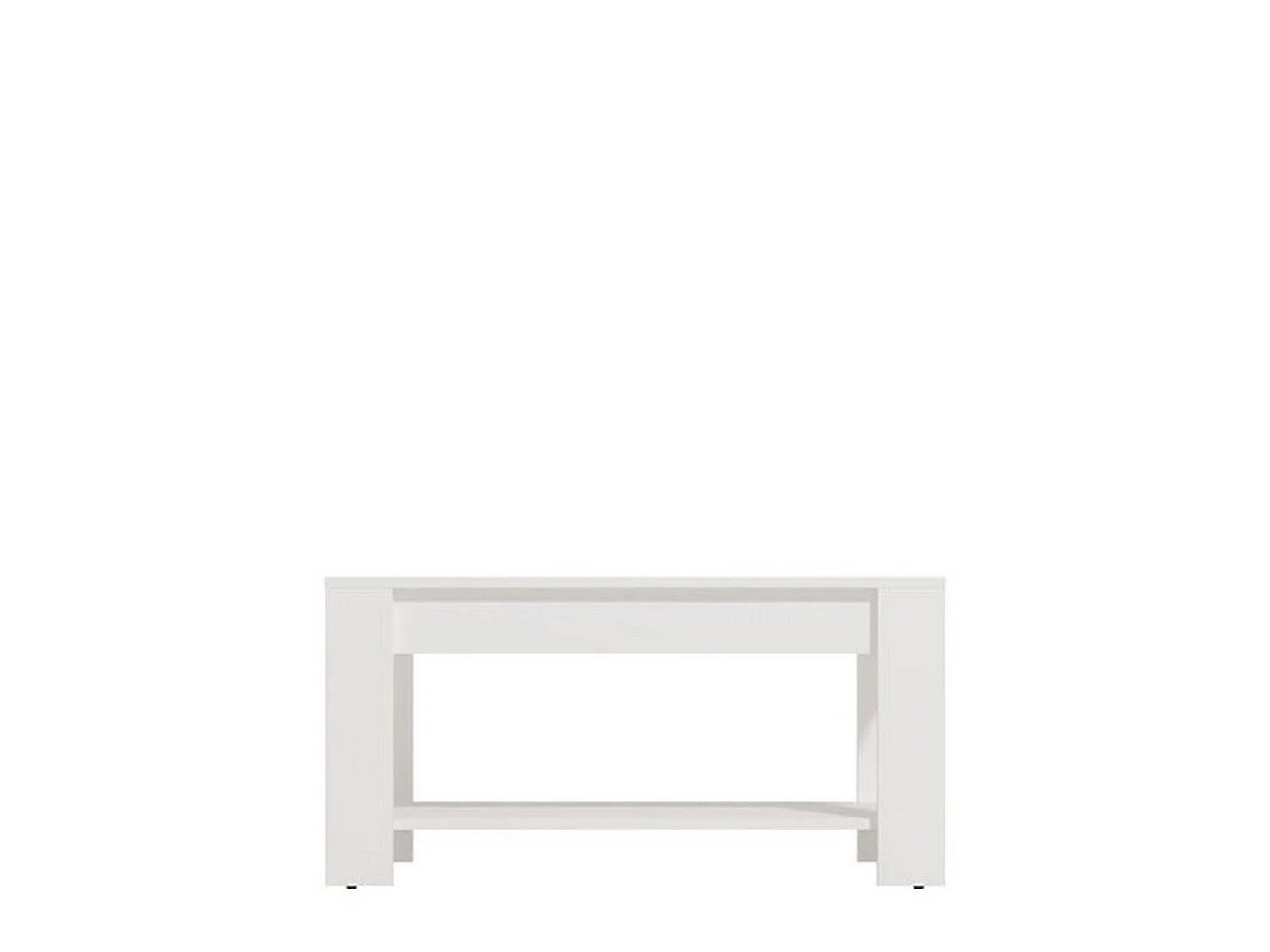 Tavolino da Salotto Signa, un Vano, 90x50x46h cm Bianco, Forma Rettangolare, Materiale Piano in Legno Nobilitato
