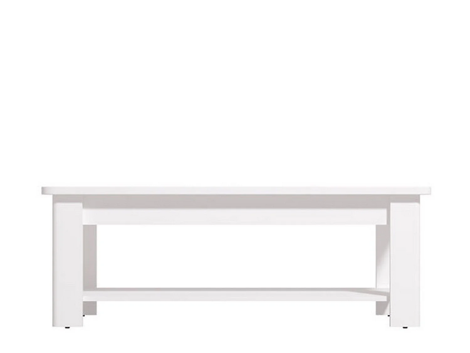 Tavolino da Salotto Pella, un Vano, 124x60x45h cm Bianco, Forma Rettangolare, Materiale Piano in Legno Nobilitato