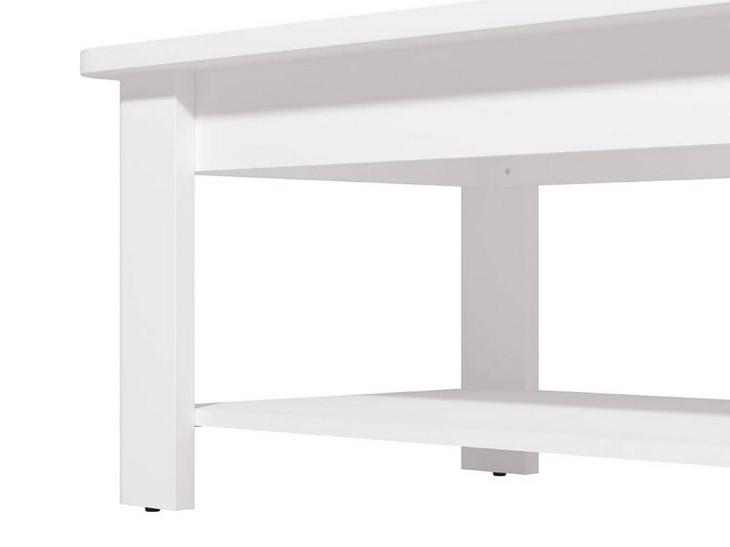 Tavolino da Salotto Pella, un Vano, 124x60x45h cm Bianco, Forma Rettangolare, Materiale Piano in Legno Nobilitato