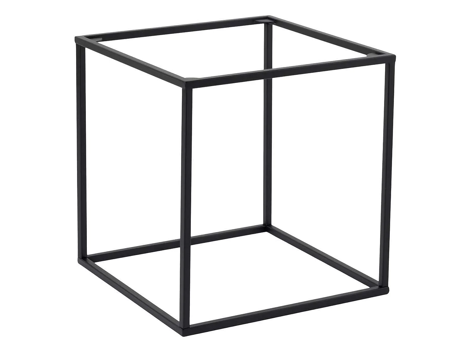 Tavolino da Salotto Lorsica, Forma Quadrato, 45x45x52h cm Nero, Materiale Piano in Metallo, Colore Ripiano Nero