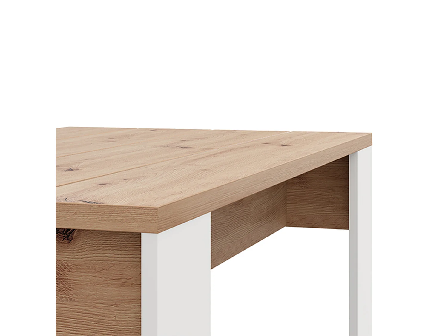 Table basse Bertona, forme rectangulaire, 120x67x43h cm, chêne noyer brun, plateau brun, structure blanche