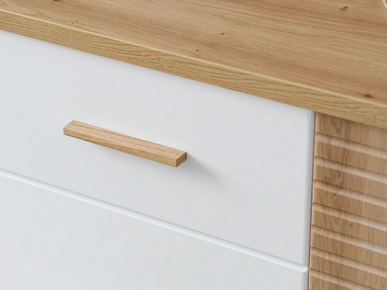 Tavolino da Salotto Frati, con Piedini, 120x60x54h cm Marrone Rovere Nodi, 3 Vani, Forma Rettangolare