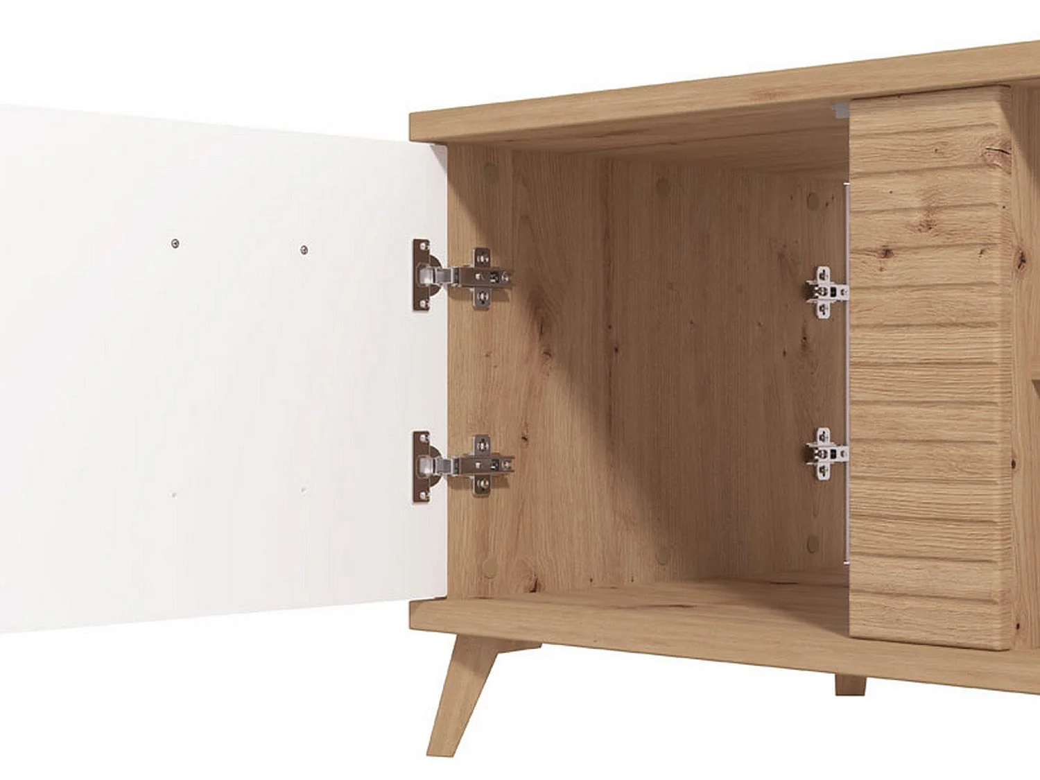Tavolino da Salotto Frati, con Piedini, 120x60x54h cm Marrone Rovere Nodi, 3 Vani, Forma Rettangolare