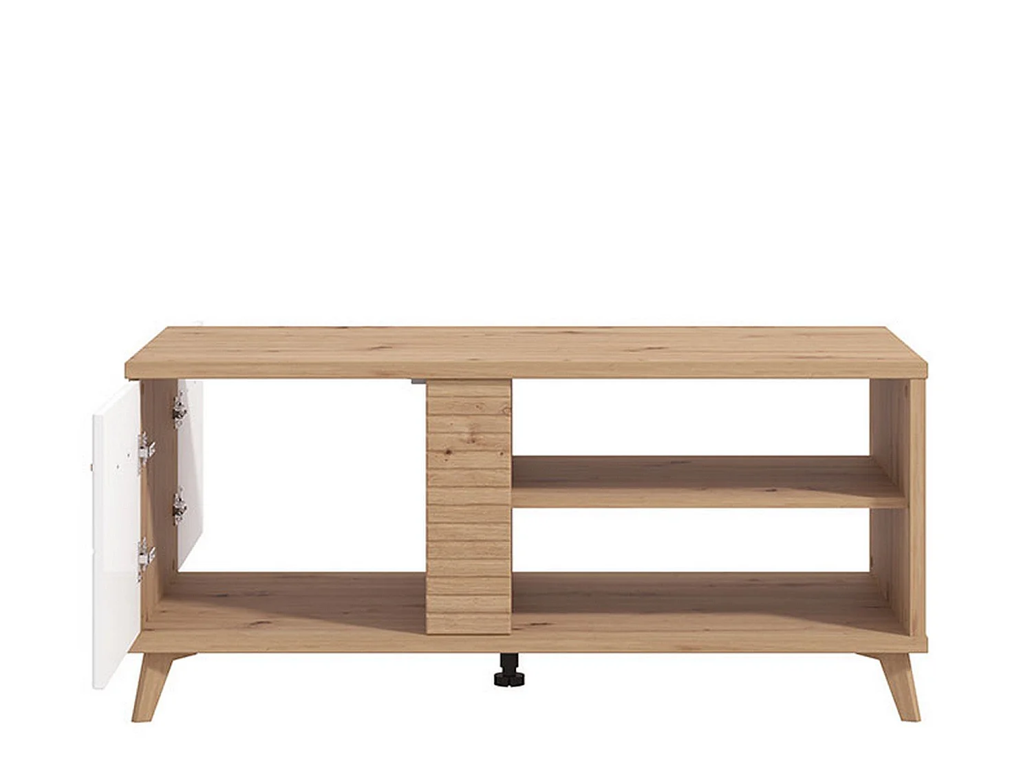 Tavolino da Salotto Frati, con Piedini, 120x60x54h cm Marrone Rovere Nodi, 3 Vani, Forma Rettangolare