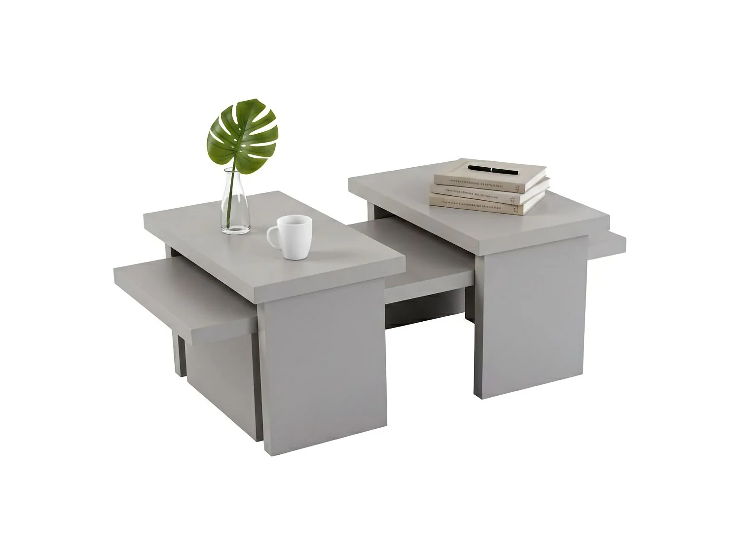 Salontafel Amarantha, rechthoekig, 110x45x42h cm, grijs, blad van gemelamineerd hout, legplank grijs