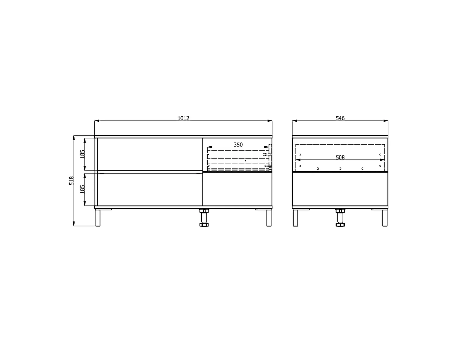 Tavolino da Salotto Salentina, un Cassetto, 102x55x52h cm Bianco Crema, con Piedini, 3 Vani