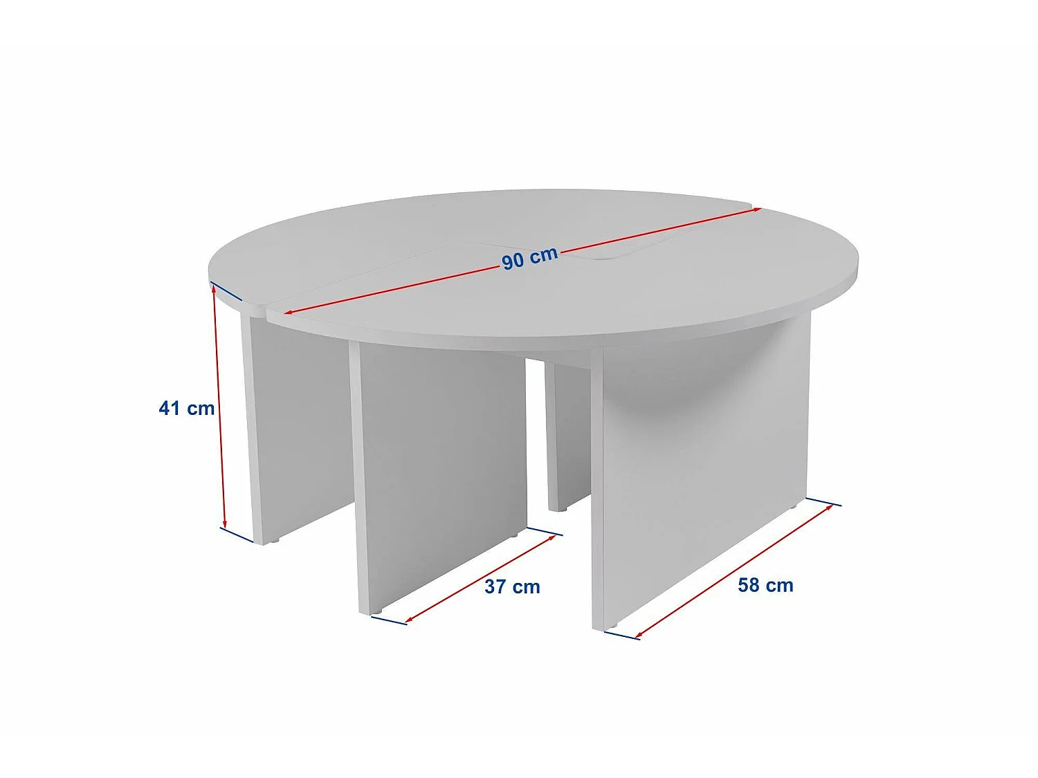 Salontafel Tairn, ronde vorm, 90x90x41h cm zwart, blad van gemelamineerd hout, kleur blad zwart