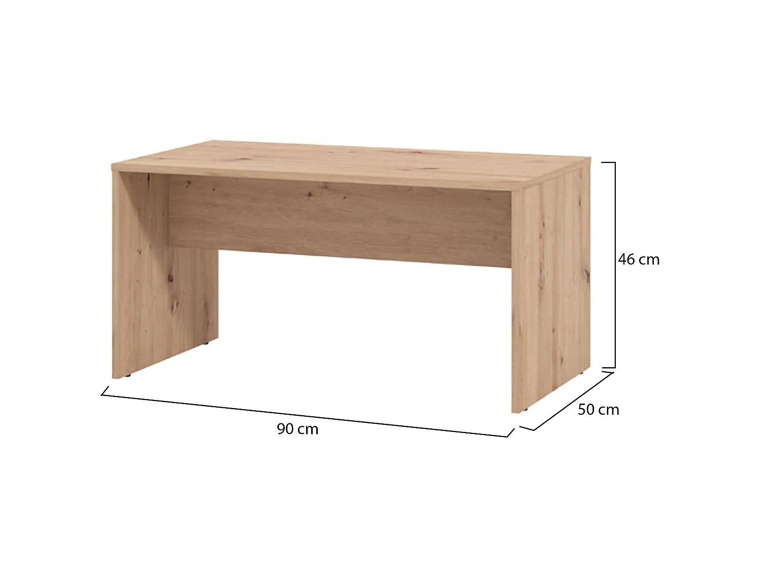 Tavolino da Salotto Formia, con Piedini, 90x50x46h cm Marrone Rovere Nodi, un Vano, Forma Rettangolare