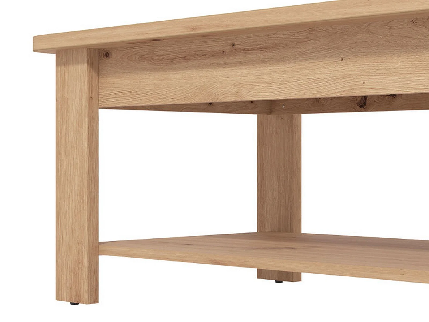 Tavolino da Salotto Pella, un Vano, 124x60x45h cm Marrone Rovere Nodi, Forma Rettangolare, Sfumatura Colore Ripiano Rovere Nodi