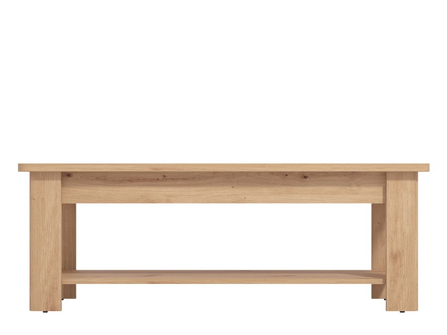 Tavolino da Salotto Pella, un Vano, 124x60x45h cm Marrone Rovere Nodi, Forma Rettangolare, Sfumatura Colore Ripiano Rovere Nodi